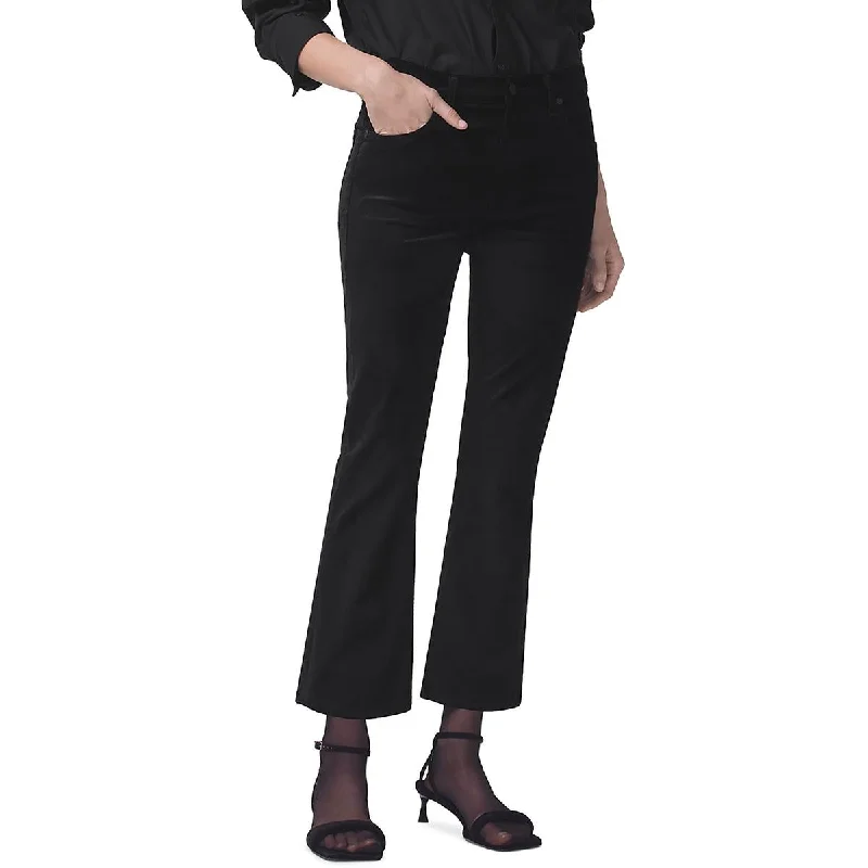 Price Rollback Womens Cropped Velvet Bootcut Jeans
