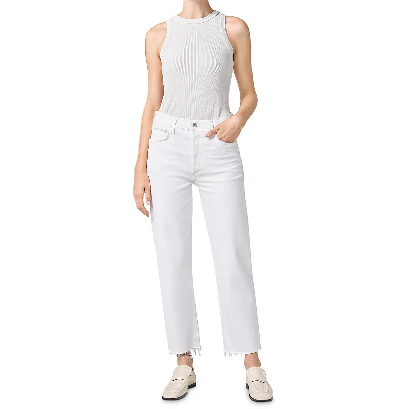 Weekend Offers That Shine Florence Womens Cuffed High Rise Straight Leg Jeans