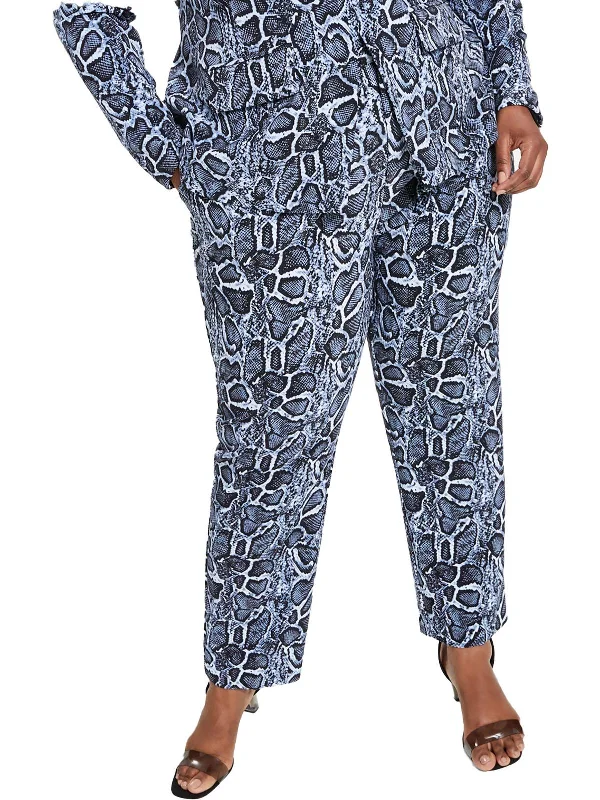 Weekend Savings Extravaganza Plus Womens Snake Print Trendy Dress Pants