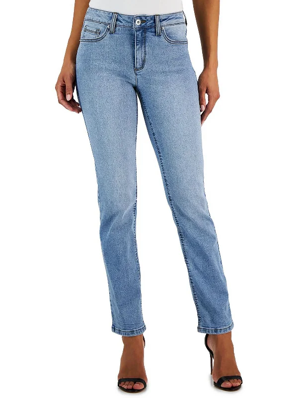 Buy More, Save More Womens Mid Rise Denim Straight Leg Jeans