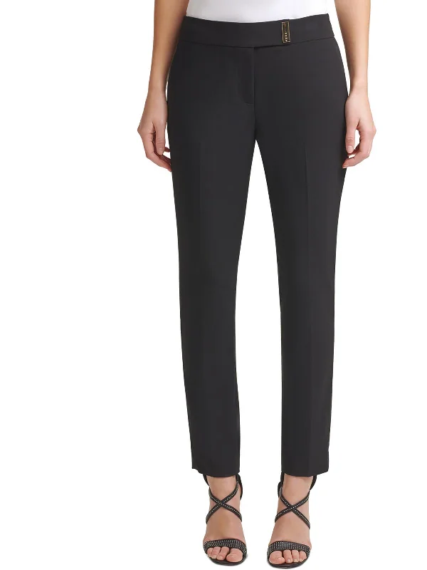 Savings Galore Petites Womens Ankle Mid-Rise Straight Leg Pants