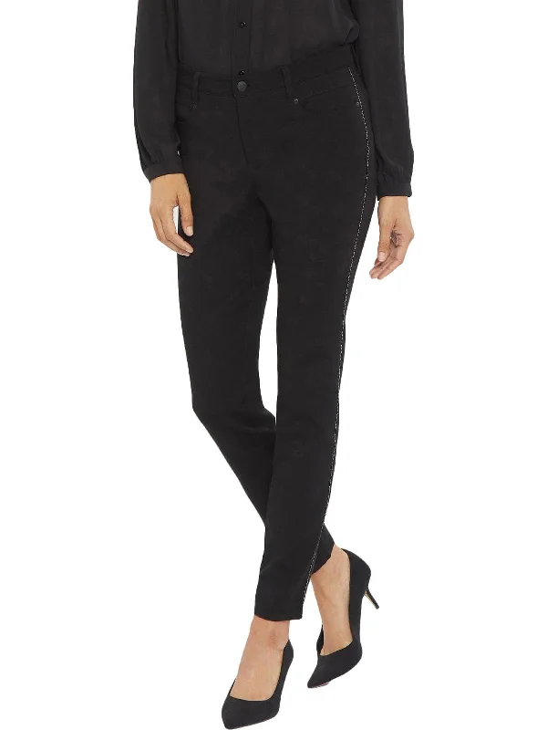 Weekend Discounts Worth Grabbing Petites Womens Beaded Mid-Rise Skinny Pants
