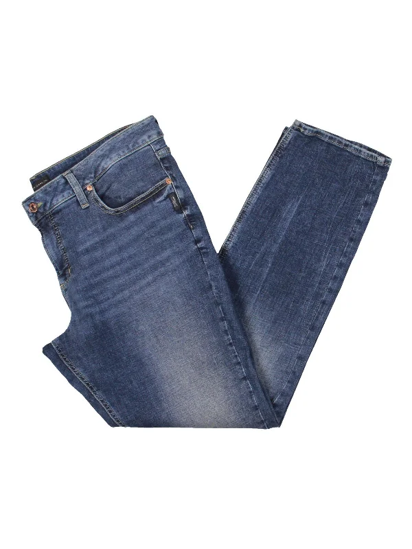 Weekend Offers That Thrill Elyse Womens Mid-Rise Distressed Straight Leg Jeans