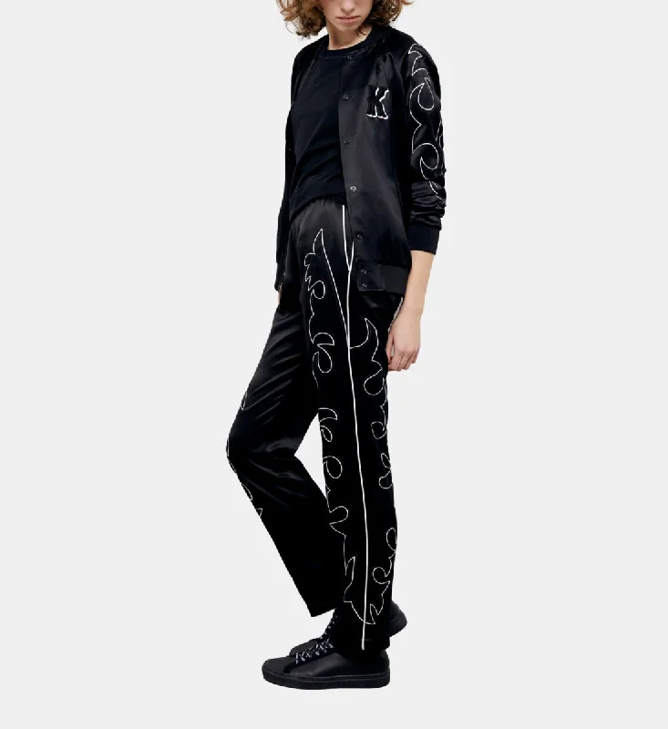 The Best Prices Black Pants With Western-style Embroidery