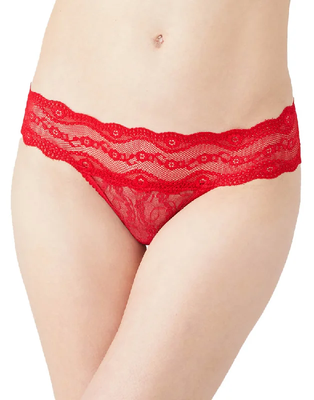 Shop and Save b.tempt'd by Wacoal Lace Kiss Thong Crimson Red 970182