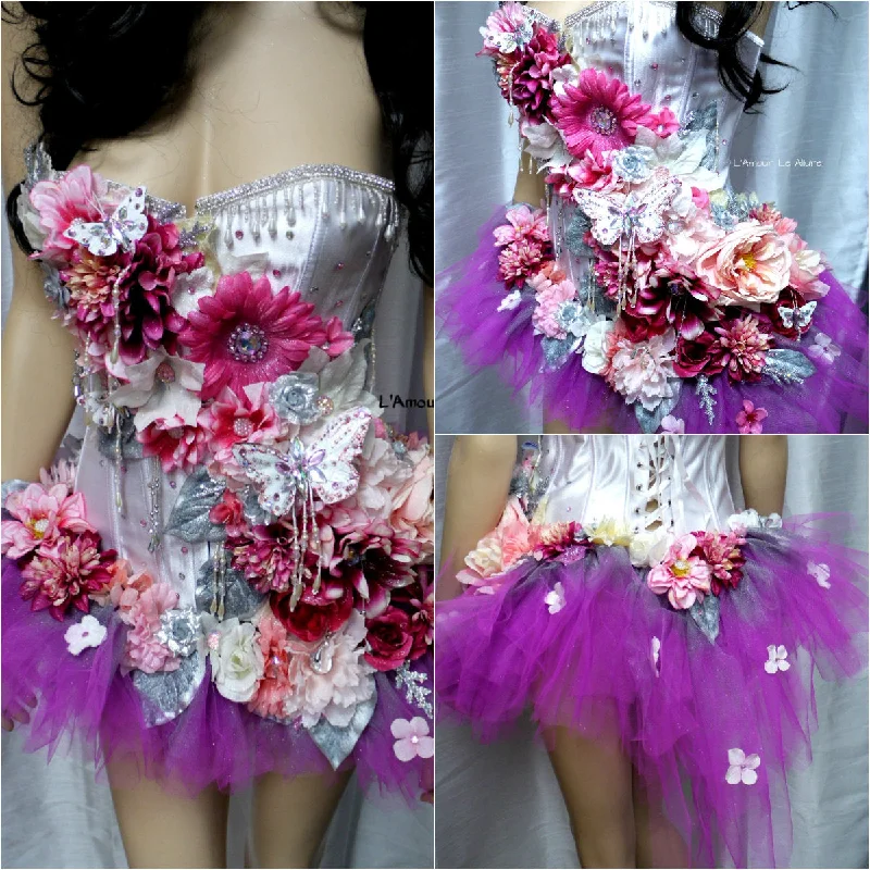 Closeout Berry Pretty in Pink Fairy Corset and High Low Tutu Costume