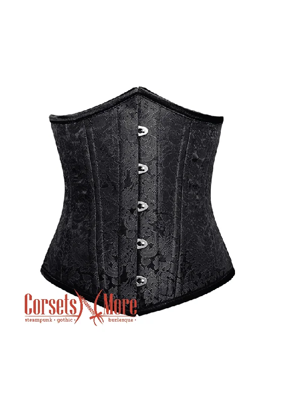 Discount Days Black Brocade Gothic Steampunk Bustier Waist Training Burlesque Underbust Corset Costume Discount Days Black Brocade Gothic Steampunk Bustier Waist Training Burlesque Underbust Corset Costume