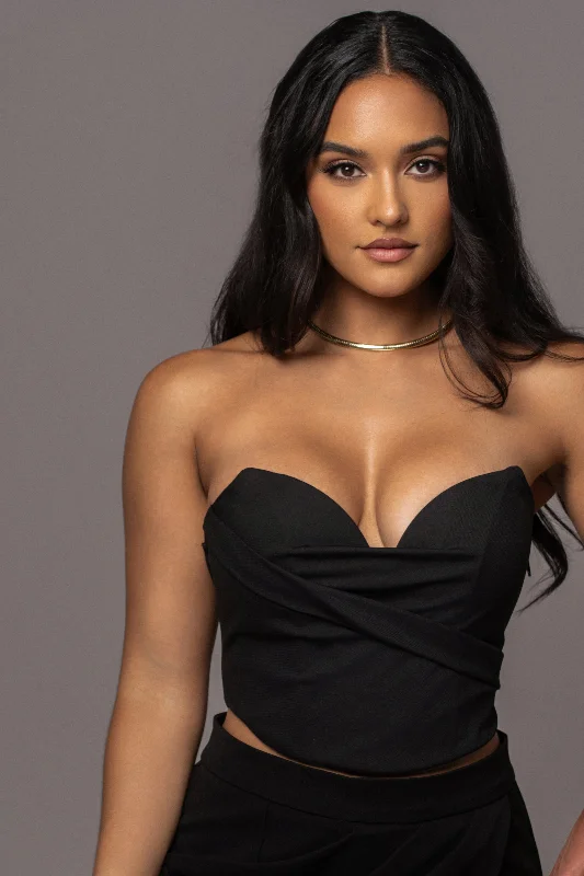 Price Reduction Black Falling For You Corset