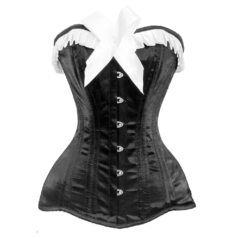 Best Bargains Black lace up corset - Ribbon corsets - Over the Bust