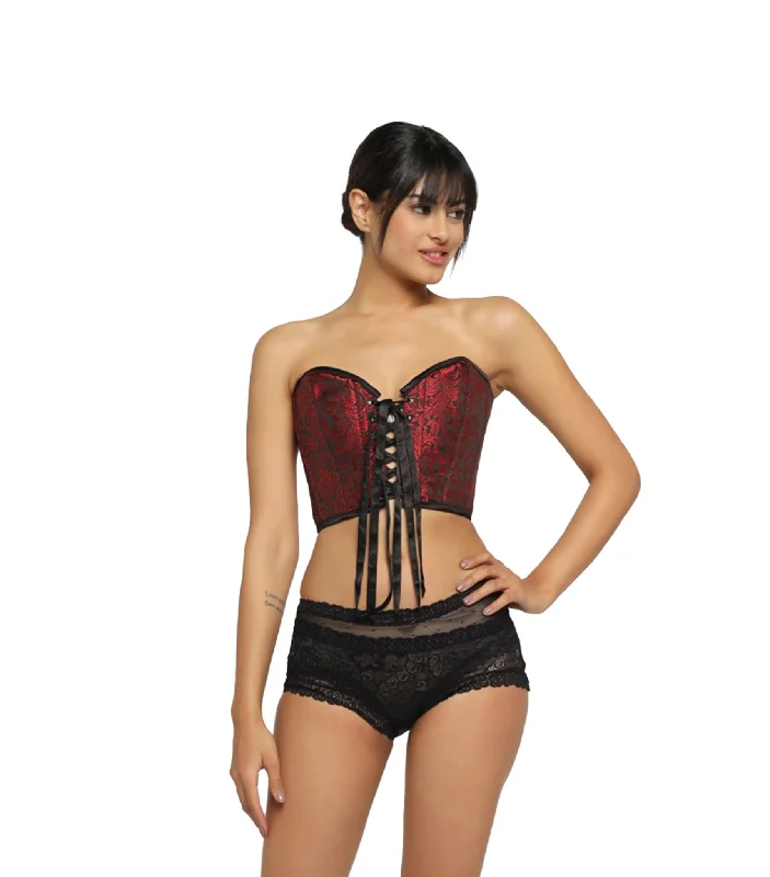 Can't Be Beat Black Red Corset Top