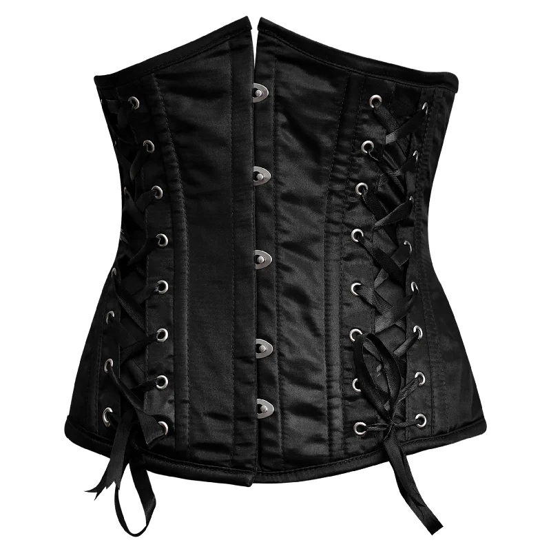 Massive Deal Black Satin Corset Top- Laced corsets