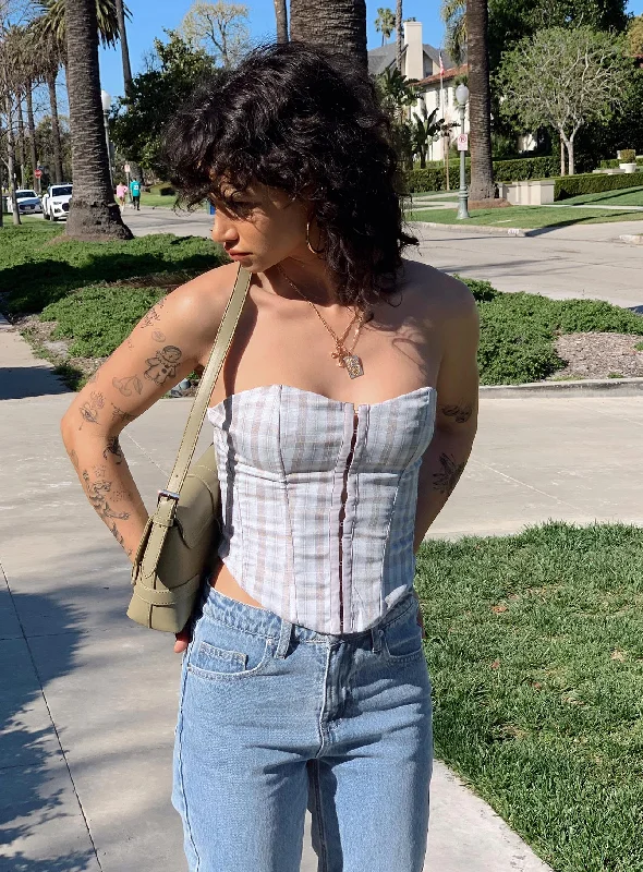 Special Discount Bladini Corset Top Grey Check