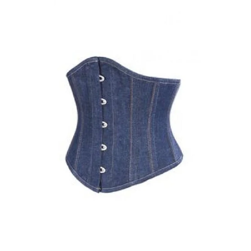 Final Clearance Final Clearance Blue Denim Gothic Steampunk Costume Underbust Corset Waist Training