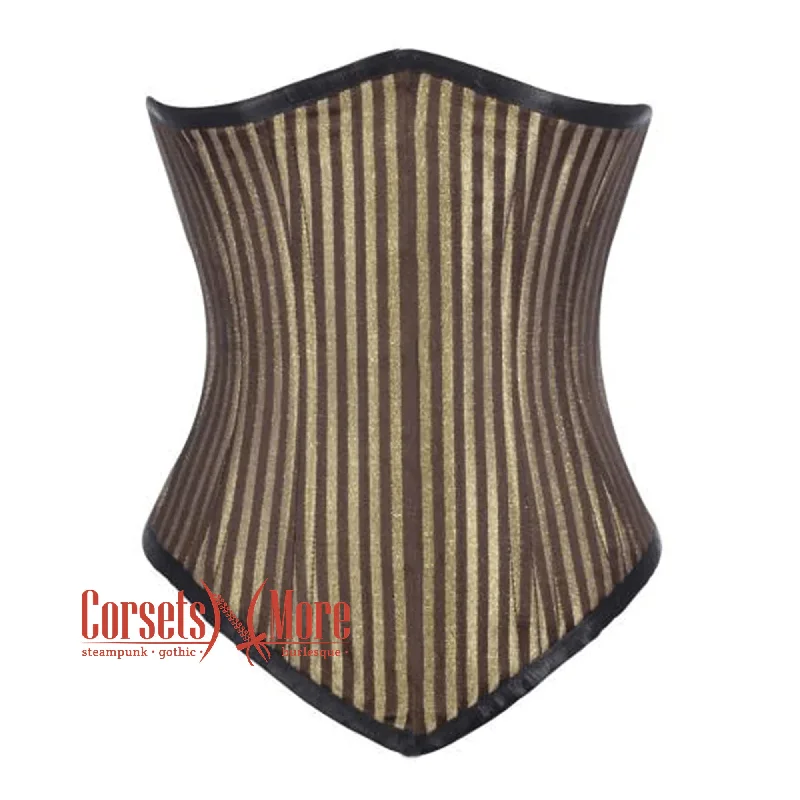 Today’s Deal Brown and Golden Brocade With Front Close Gothic Long Underbust Waist Training Corset Today’s Deal Brown and Golden Brocade With Front Close Gothic Long Underbust Waist Training Corset
