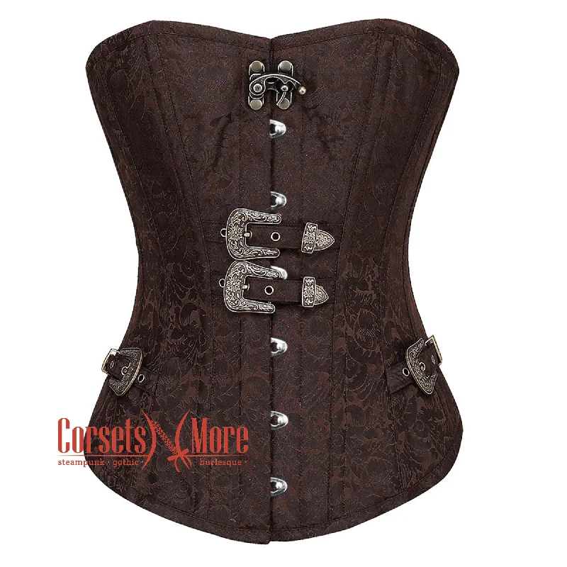 Bonus Savings Brown Brocade Steampunk Gothic Overbust Corset