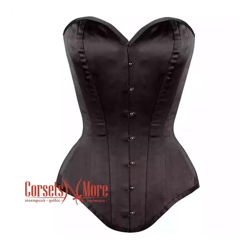 Savings Galore Brown Satin Burlesque Longline Gothic Overbust Bustier Corset
