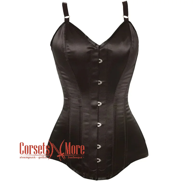Deep Discounts Brown Satin With Shoulder Strap Burlesque Longline Overbust Bustier Corset Deep Discounts Brown Satin With Shoulder Strap Burlesque Longline Overbust Bustier Corset