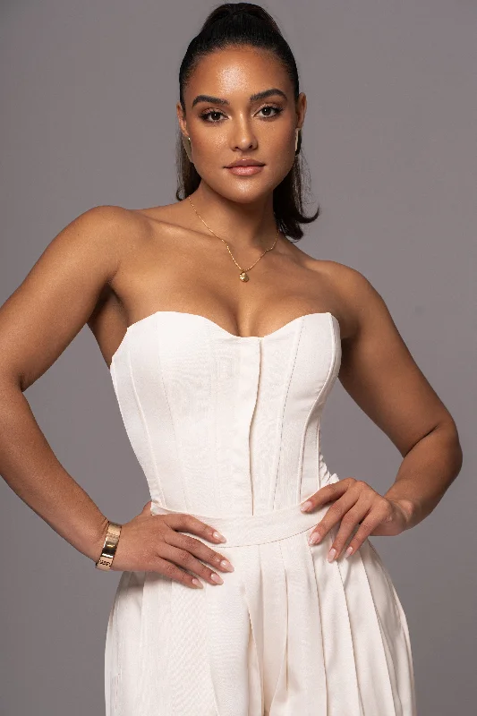 Super Sale Buttercream Viv Satin Bustier Top