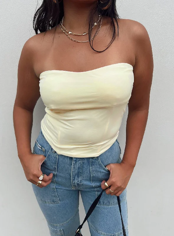 Deep Discounts Carta Tube Corset Top Yellow