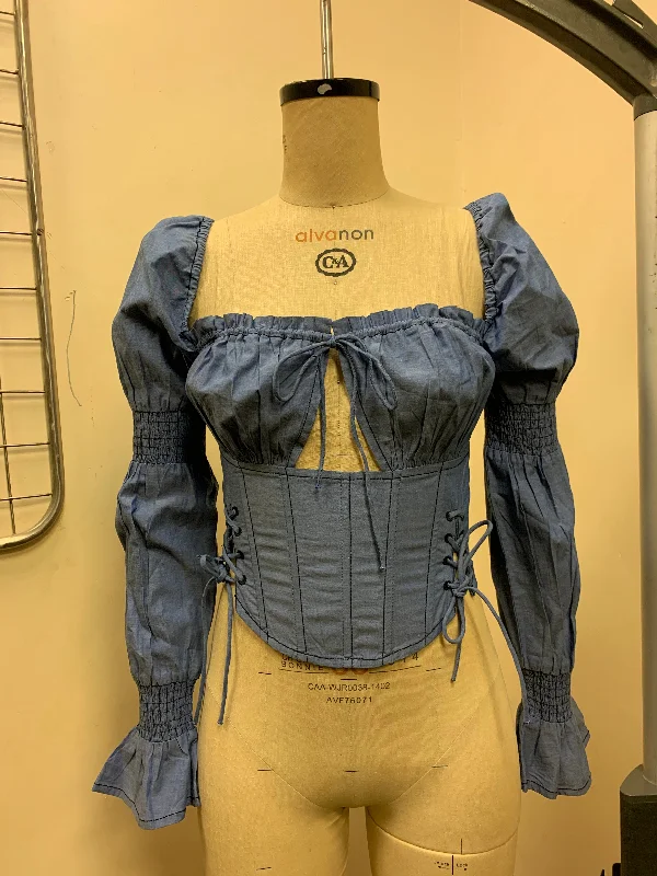 Daily Deals Dianna Puff Sleeve Corset Top Fit Sample