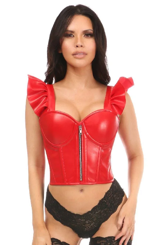 Weekend Wonders Await! Bustier with Ruffle Sleeves