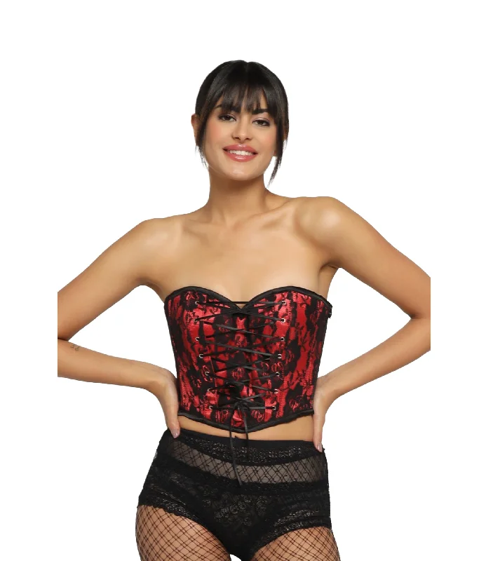 Special Offer Black Red Corset Top