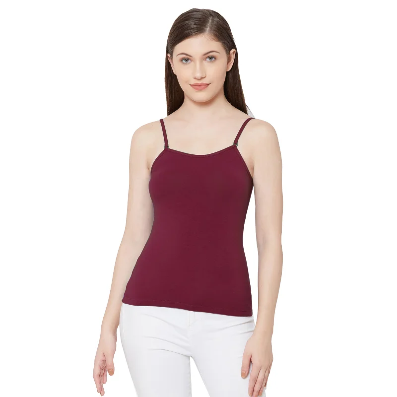 Midnight Madness JSC-818 Spaghetti Camisole-Maroon