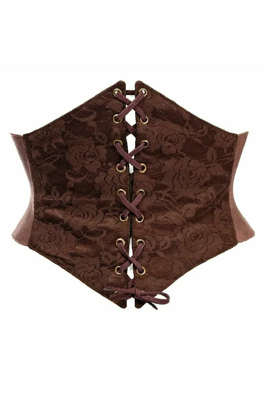 Low Prices Dark Brown Lace Corset Belt Cincher