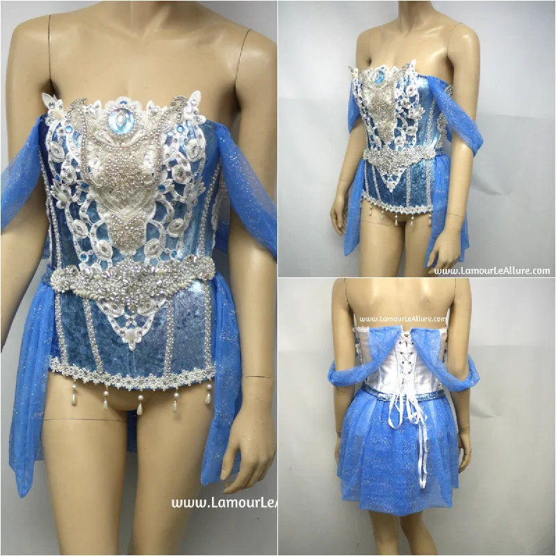 Now or Never Princess Cinderella Corset with Skirt Cosplay Dance Halloween Costume Now or Never Princess Cinderella Corset with Skirt Cosplay Dance Halloween Costume
