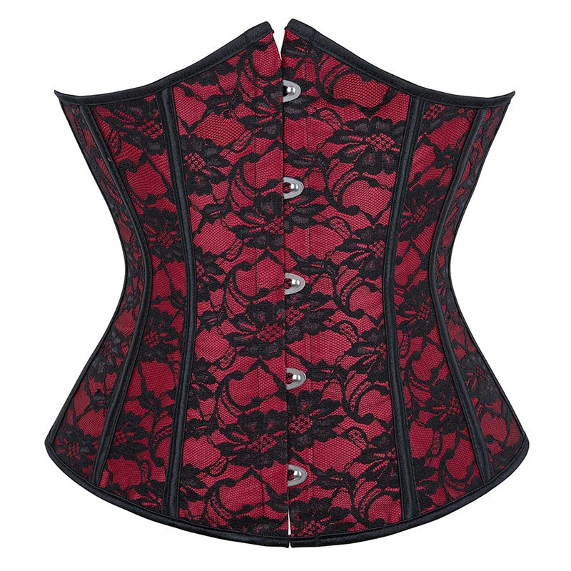 Savings Event Floral Renaissance Underbust Corset, Medieval Vintage Gothic Corset,