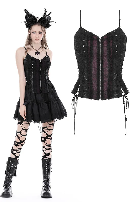 Huge Discounts Gothic black purple lace corset  CW064