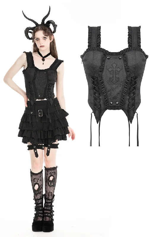 Deal Zone Gothic detachable coffin design corset CW079