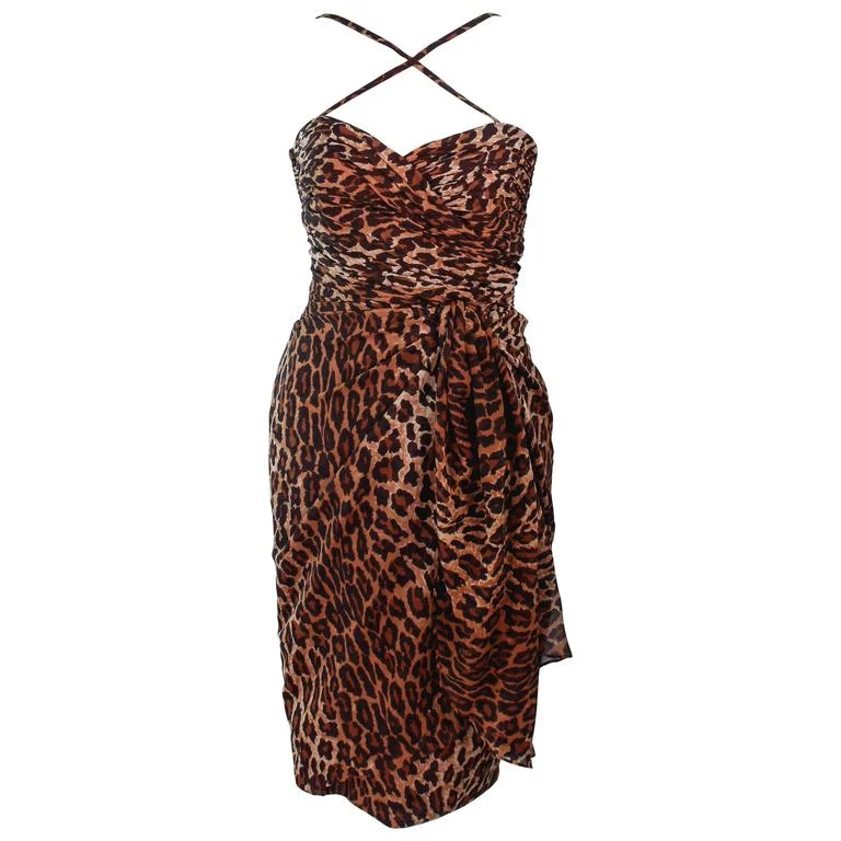 Weekend Offers You Can't Ignore GUY LAROCHE Chiffon Animal Print Criss Cross Skirt Set Size 38-40 Weekend Offers You Can't Ignore GUY LAROCHE Chiffon Animal Print Criss Cross Skirt Set Size 38-40