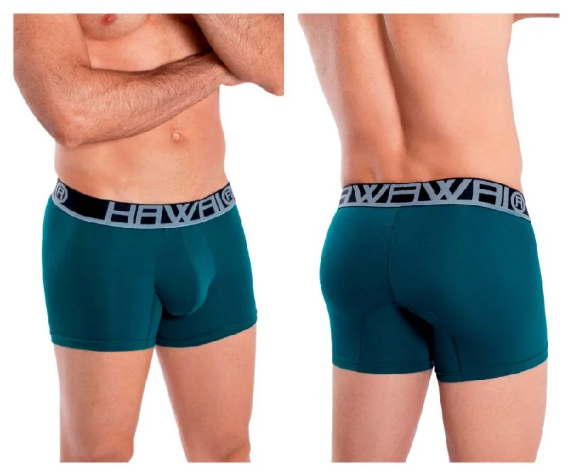 Steal Deal HAWAI 4986 Solid Athletic Trunks Color Green