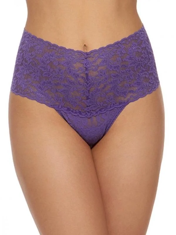 Grand Opening Sale Retro High Waisted Sheer Lace Thong Panties