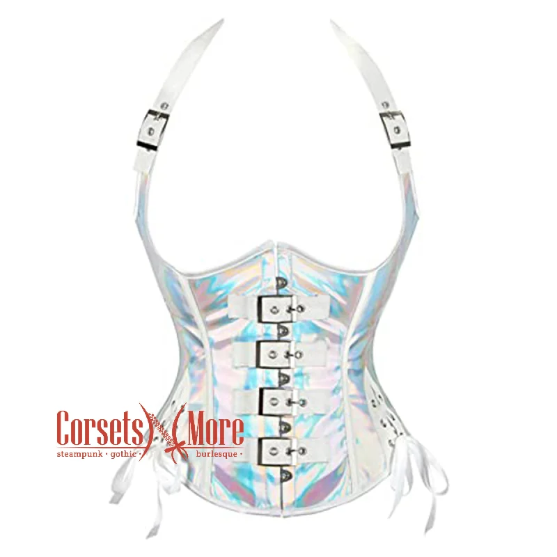 Weekend Deals to Make You Smile Holographic Leather Halter Neck Underbust Bustier Corset Weekend Deals to Make You Smile Holographic Leather Halter Neck Underbust Bustier Corset