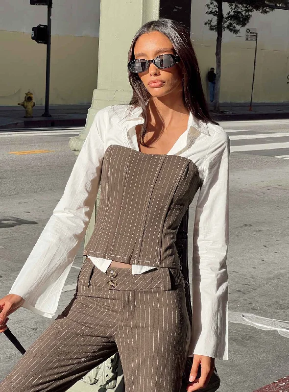 Special Offer Kyana Corset Pinstripe Brown