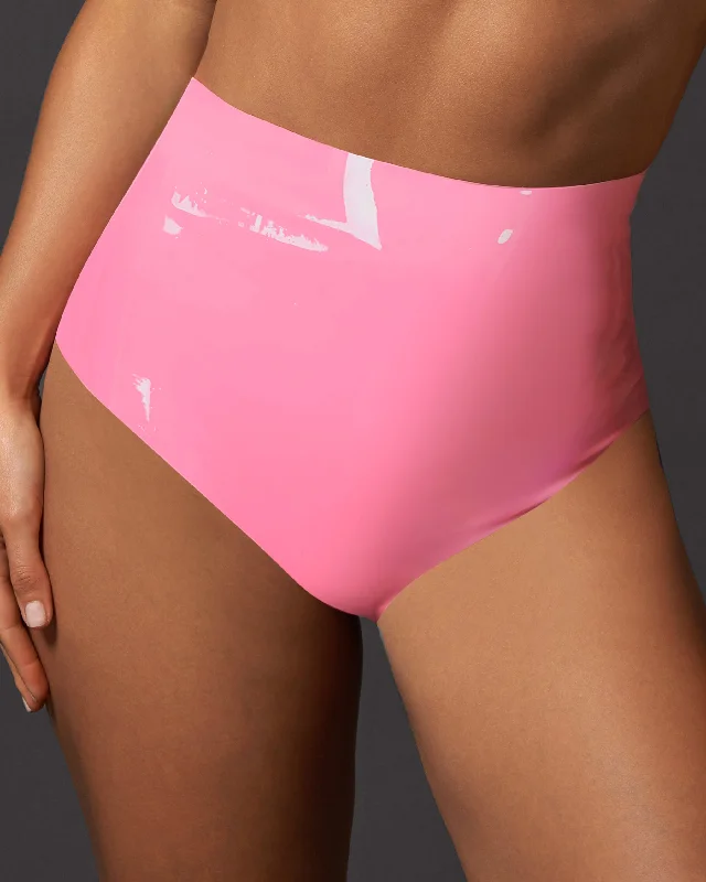 Instant Discount Latex High-waist Hot Pant Bubblegum Pink