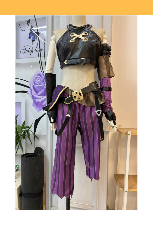 Stock Up and Save League of Legends Jinx Arcane PU Leather Cosplay Costume