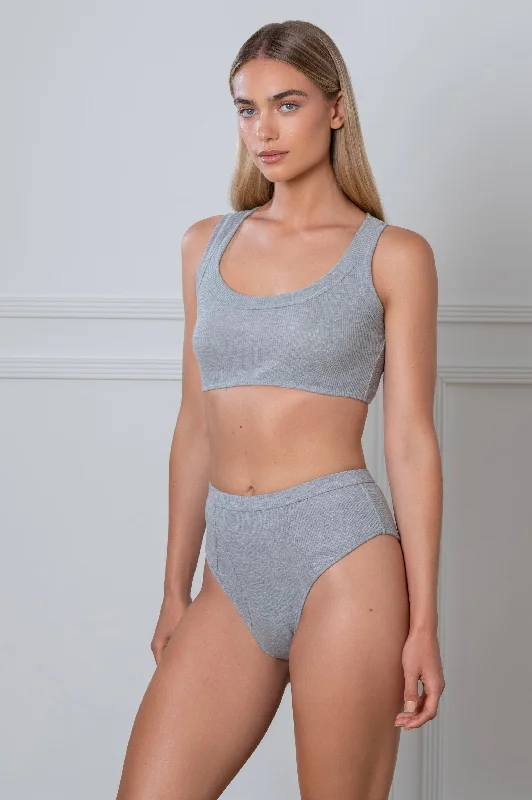 Fantastic Offers Rib Boyfriend Briefs Grey