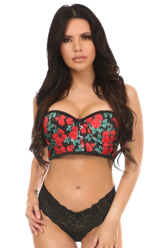 Fantastic Deals Rose Print Short Bustier