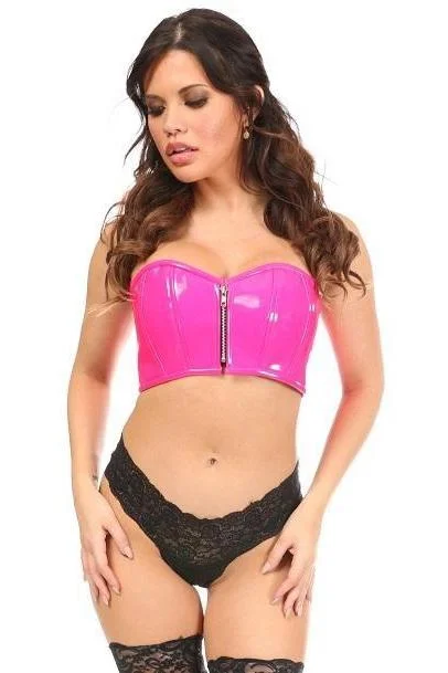 Don't Delay Lavish Hot Pink Patent Short Bustier Top