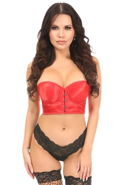 Flash Sale Lavish Red Satin Underwire Short Bustier