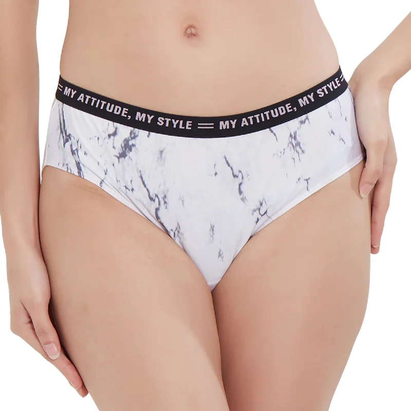 Weekend Discounts to Relish Marble Polyamide Spandex Brief FP-1539