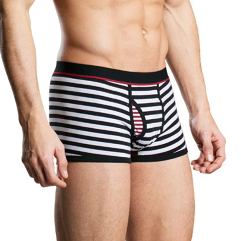 Act Fast Men's Striped Cotton Sports Boxer Briefs