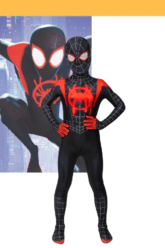Limited Stock Limited Stock Miles Morales Into The Spider-Verse Kids Size Digital Printed Cosplay Costume