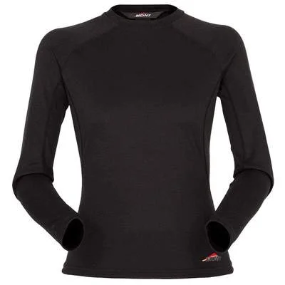 Super Bargain Mont Power Dry Crew Womens Long Sleeve Thermal Top - Black