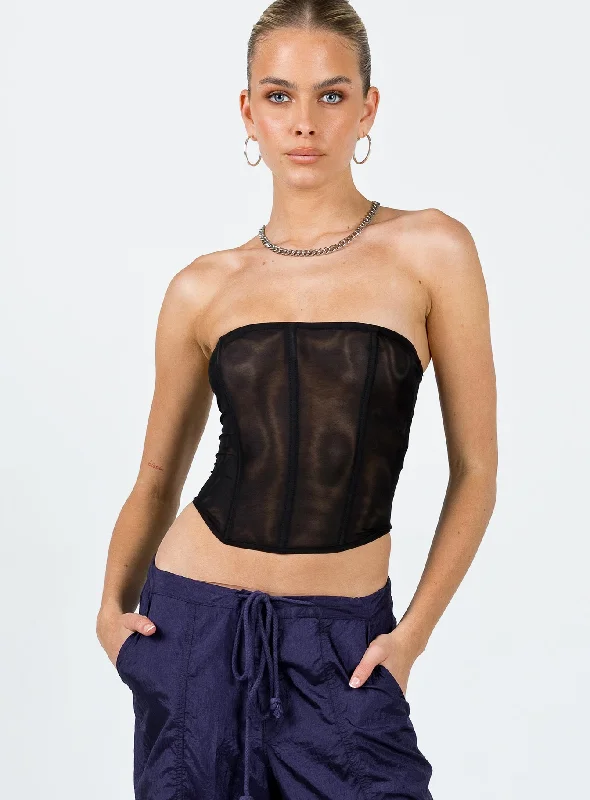 Mega Sale Morso Mesh Corset Top Black
