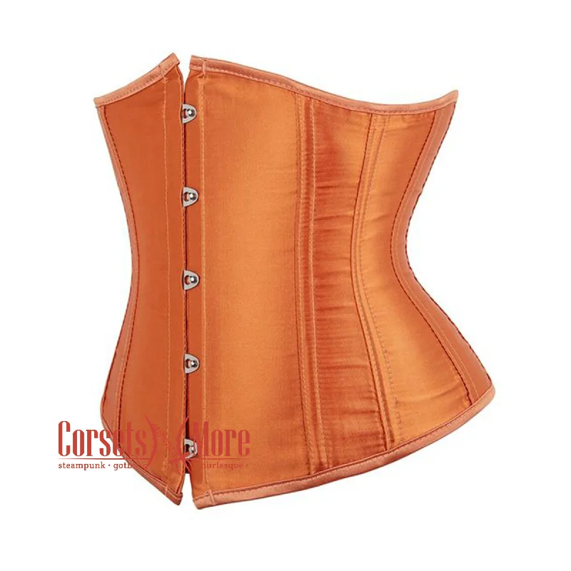 Unbeatable Prices Orange Satin Gothic Burlesque Underbust Bustier Corset
