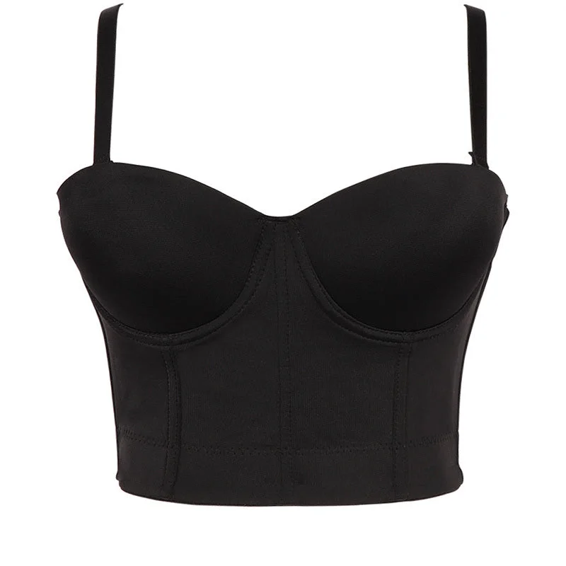Weekend Deals That Sizzle Overbust Crop Corset Top, Elegant Y2k Black Corset Top, Shoulder Straps Womens Tank Crop Top